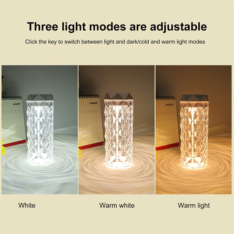 Crystal Lamp Air Humidifier Color Night Light Touch Lamp With Cool Mist Maker Fogger LED Atmosphere Room Decoration Home Decor Lights - Image 3