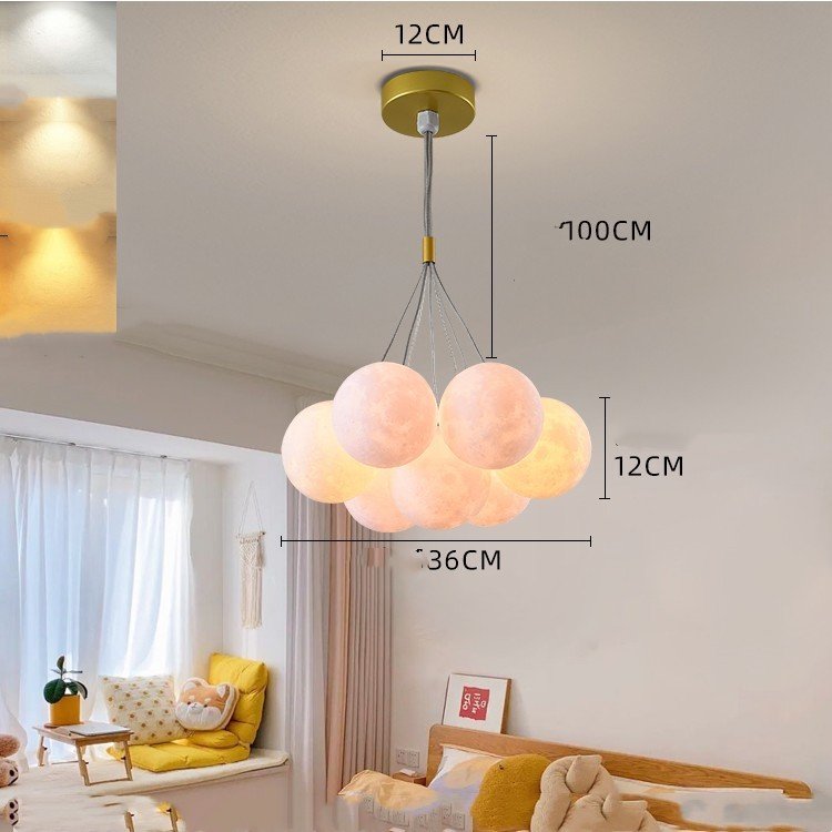 Bedroom Chandelier Nordic Lamps Creative Moon Bubble Lights - Image 5