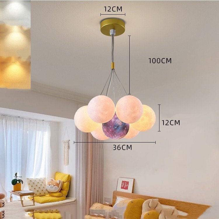 Bedroom Chandelier Nordic Lamps Creative Moon Bubble Lights - Image 6