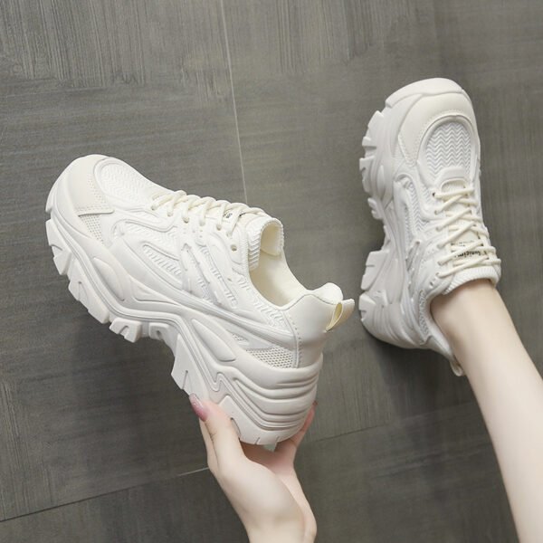 Women's Thick Bottom Breathable White Shoes - Image 3