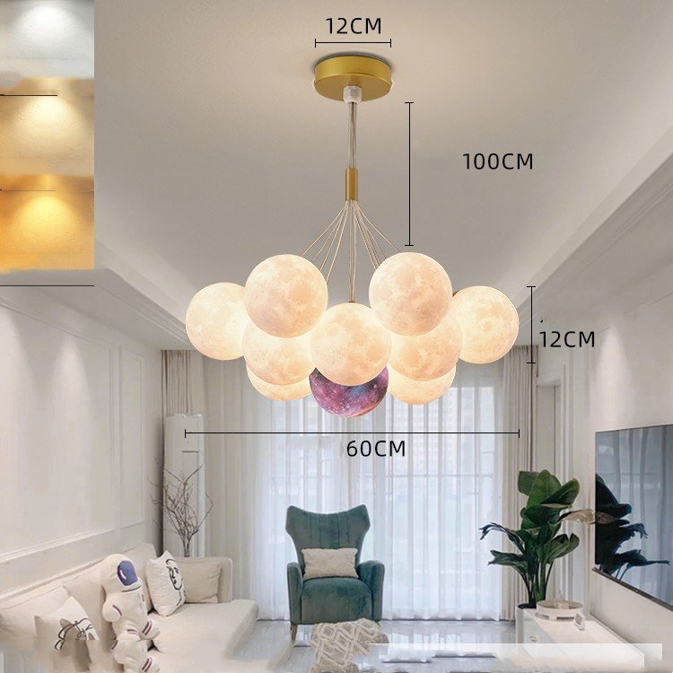 Bedroom Chandelier Nordic Lamps Creative Moon Bubble Lights - Image 8