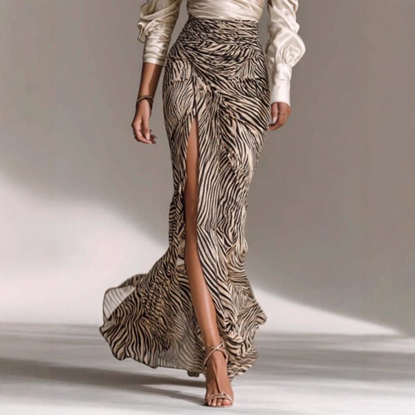 New Women's Long Sleeve Satin Shirt Dress - Image 2