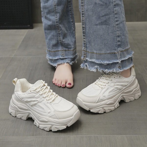 Women's Thick Bottom Breathable White Shoes - Image 4