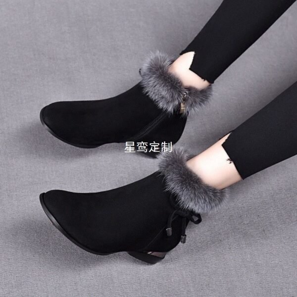New Fleece Lined Round Toe Short Boots For Women - Image 2
