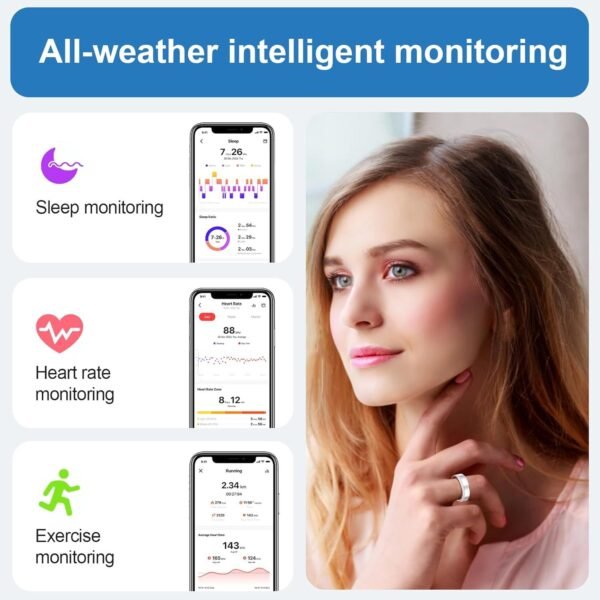 2025 New Smart Ring For Women Luxury Elegant Diamond Ring With Visible Tech Core Heart Rate Sleep Tracker Fitness Health Monitor IP68 Waterproof  Compatible - Image 10