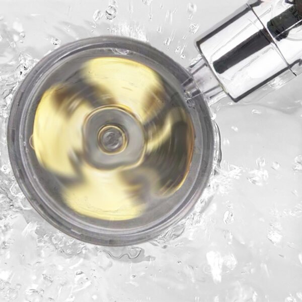 Propeller Driven Shower Head With Stop Button And Cotton Filter Turbocharged High Pressure Handheld Shower Nozzle - Image 3