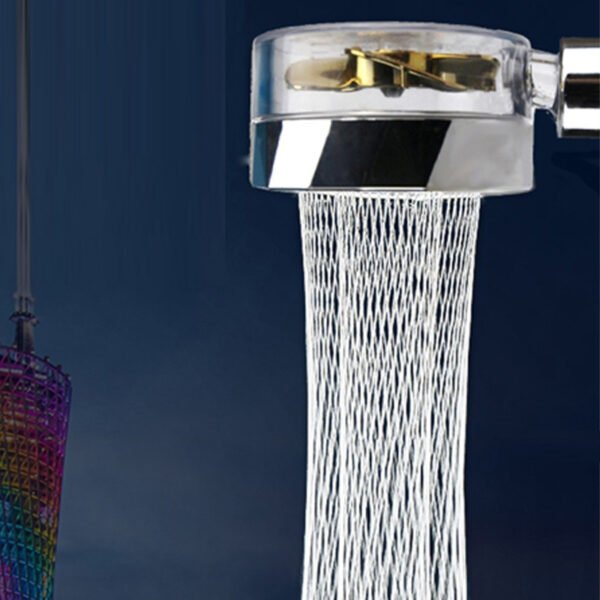 Propeller Driven Shower Head With Stop Button And Cotton Filter Turbocharged High Pressure Handheld Shower Nozzle - Image 9