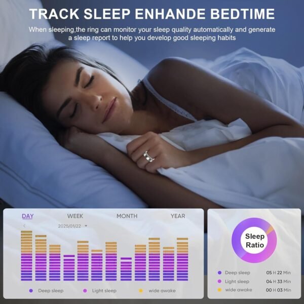 2025 New Smart Ring For Women Luxury Elegant Diamond Ring With Visible Tech Core Heart Rate Sleep Tracker Fitness Health Monitor IP68 Waterproof  Compatible - Image 2