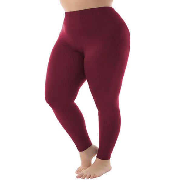 Nine Points High Elastic Solid Color Spring And Autumn Leggings Plus Size - Image 2