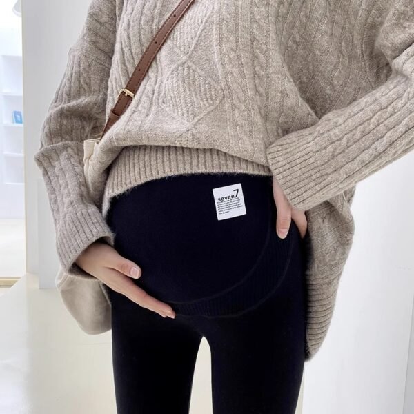 Not Tight Belly Casual Leggings High Elastic Maternity Belly Support Pants - Image 5