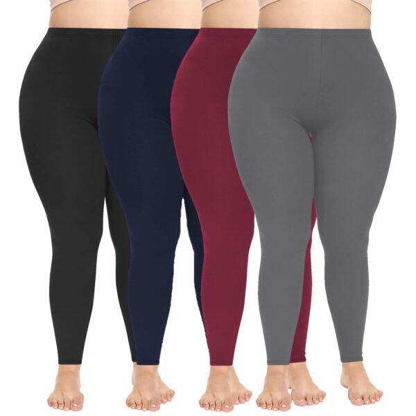 Nine Points High Elastic Solid Color Spring And Autumn Leggings Plus Size - Image 8