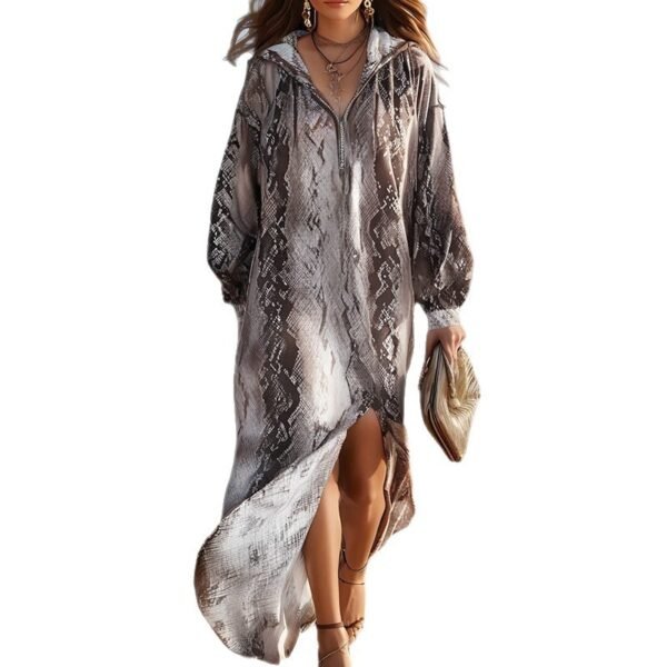 Women's Fashion Printed Loose Sweatshirt Dress - Image 2