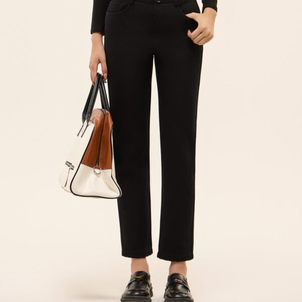 Denim Woollen Trousers Warm Thickened Inner Urban Style Cigarette Pants - Image 2