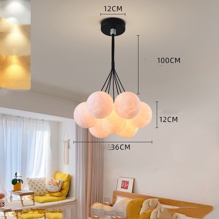 Bedroom Chandelier Nordic Lamps Creative Moon Bubble Lights - Image 3