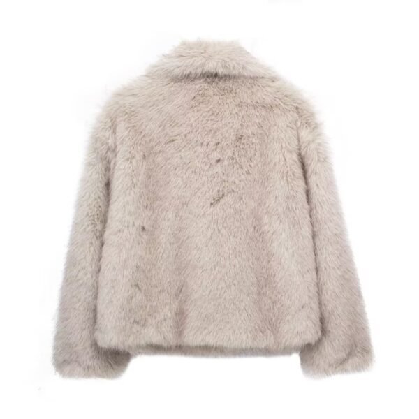 Winter Plush Coat Fashion Warm Thicken Fluffy Lapel Jacket Outwear Casual Long Sleeve Tops Womens Clothing - Image 7