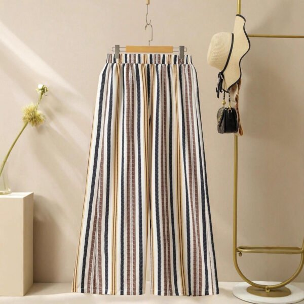 Striped Printed V-neck Suit For Women - Image 5
