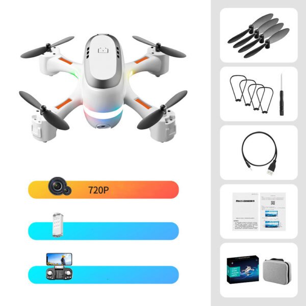 Mini Aerial Photography Gradient LED Remote Control Plane - Image 5