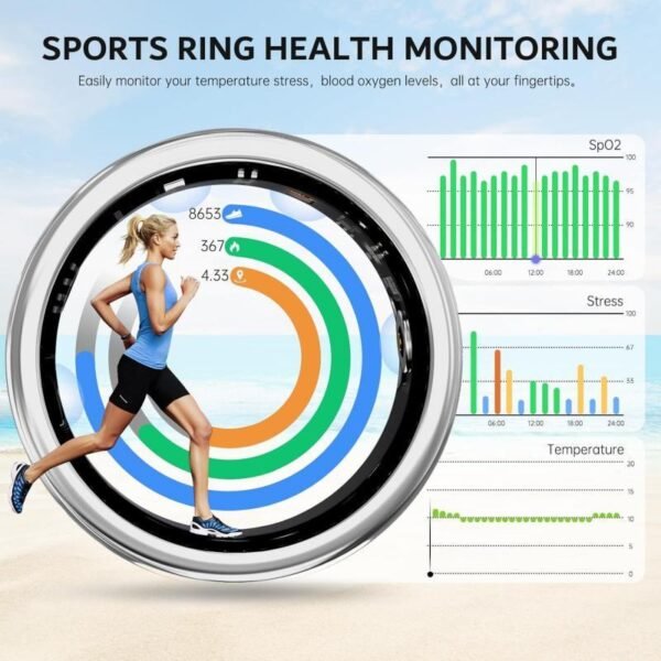 2025 New Smart Ring For Women Luxury Elegant Diamond Ring With Visible Tech Core Heart Rate Sleep Tracker Fitness Health Monitor IP68 Waterproof  Compatible - Image 6