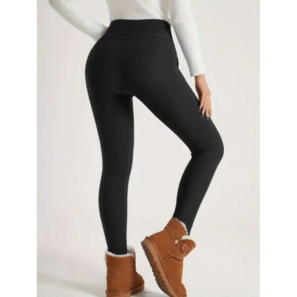 Women's High Waist Warm Fleece Lined Leggings - Image 4