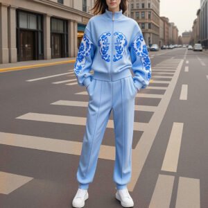 Personality Sports Casual Top And Trousers Suit