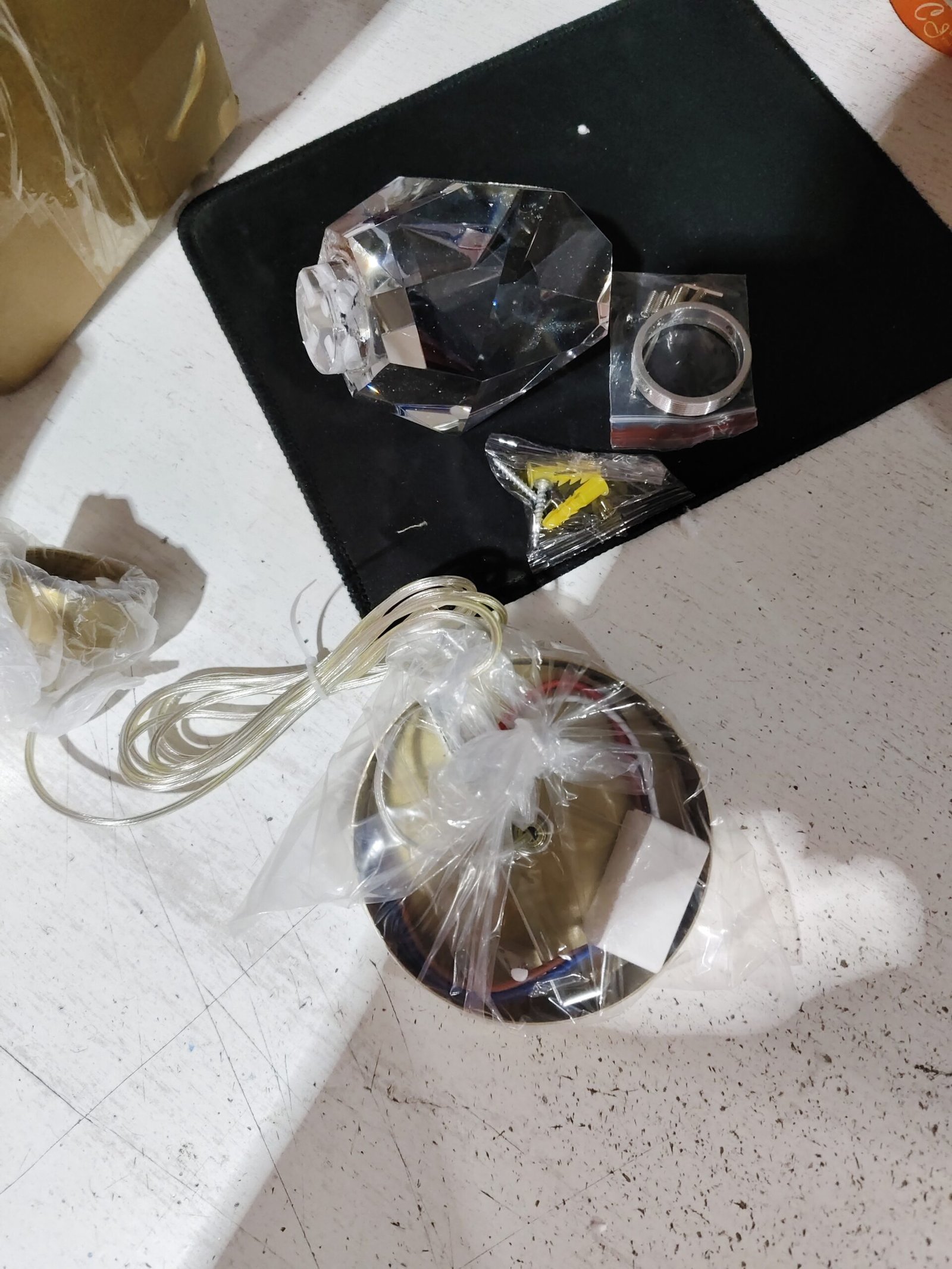 All Copper Light Luxury Crystal Chandelier Modern Minimalist Restaurant Three-Head Chandelier - Image 8