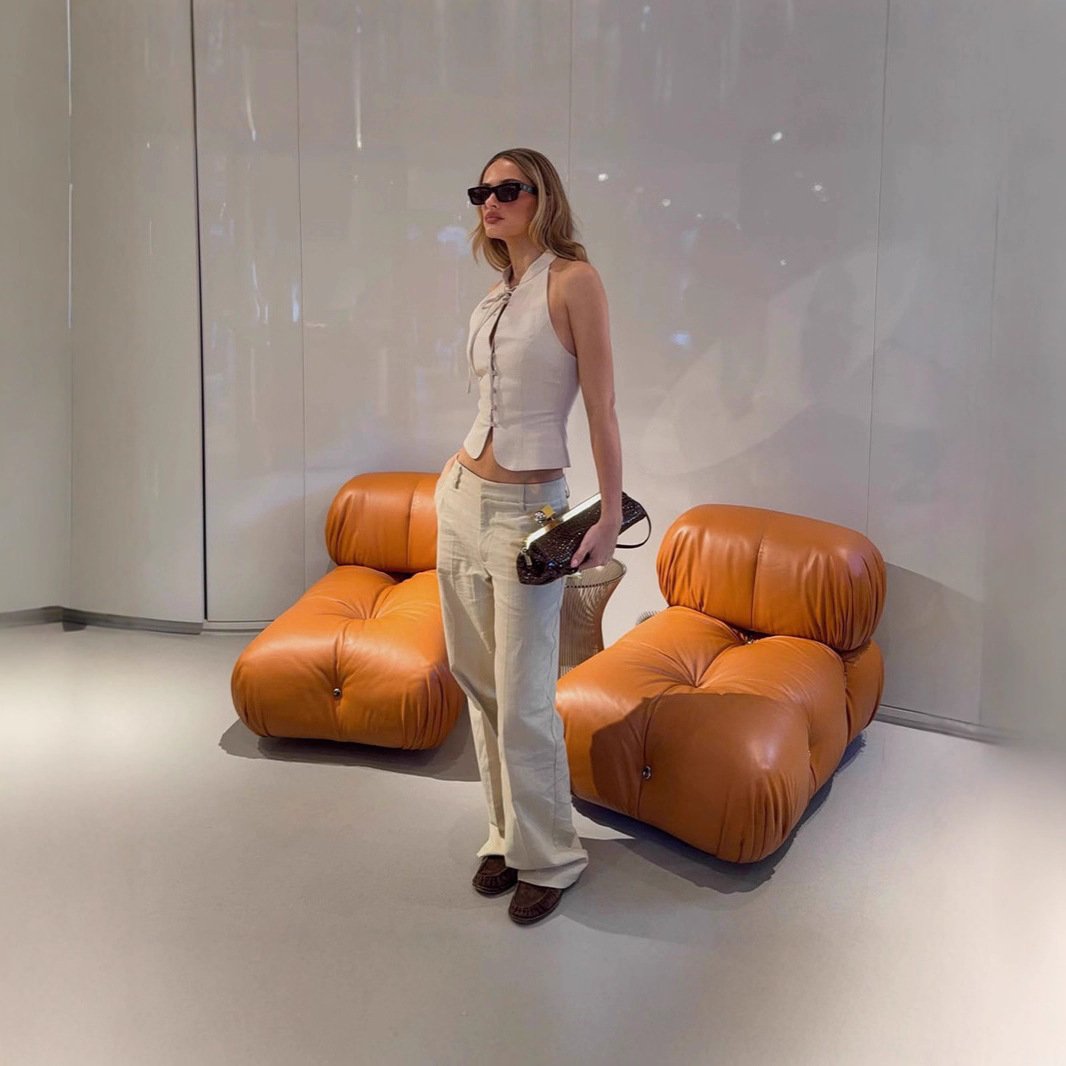 Women's Retro Slim-fit Backless Cropped Top - Image 3