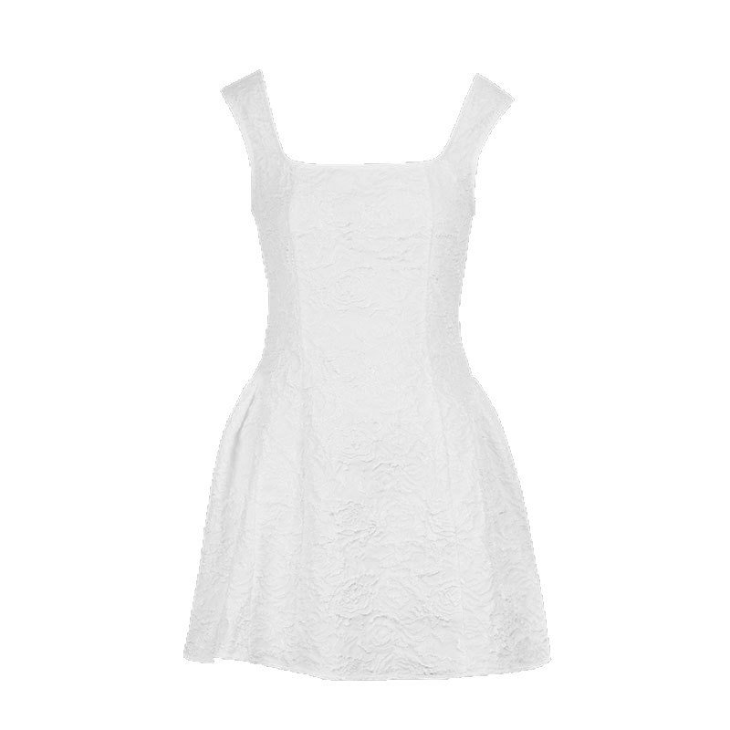Women's Off-shoulder Square-neck Dress With Straps - Image 6