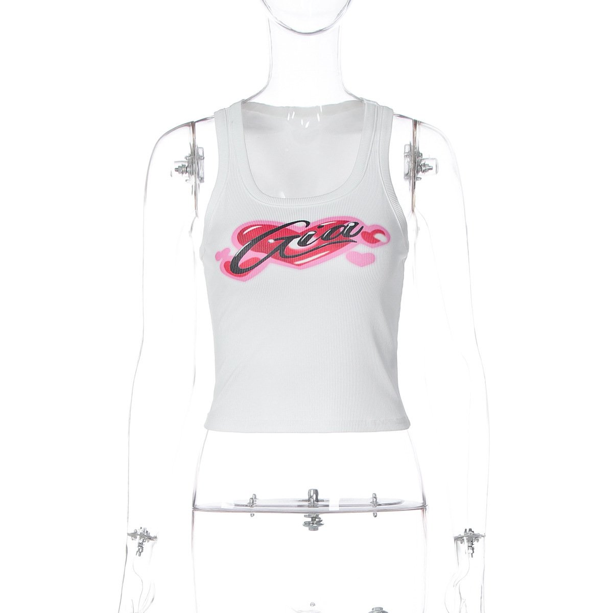 Sleeveless Round-neck Versatile Slim-fit Polyester Vest Top - Image 6