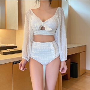 Fashion Lace Long Sleeve Sunscreen Bikini