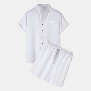 Men's Cotton-Linen Casual Loose-Fit Short-Sleeve Set