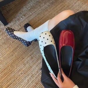 2026 Spring Retro Ballet Flats For Women-French Square Toe Slip-On Loafers, Vintage Grandma Shoes