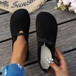 Ultra-soft Sweet Suede Round-toe Flat Lace-up Womens Shoes