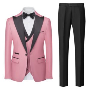 Korean-style Slim-fit Three-piece Suit Set