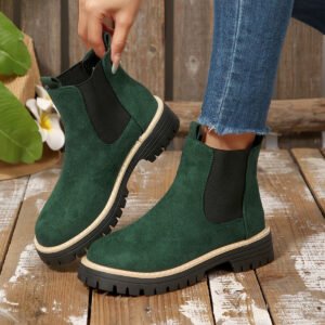 Women's Round-Toe Fashionable Casual All-Match Boots