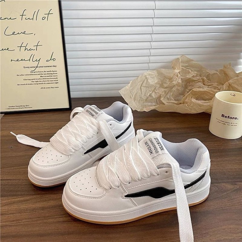 Dopamine Color Matching Classic Preppy Style Raise The Bottom Four Seasons Women's Board Shoes - Image 6