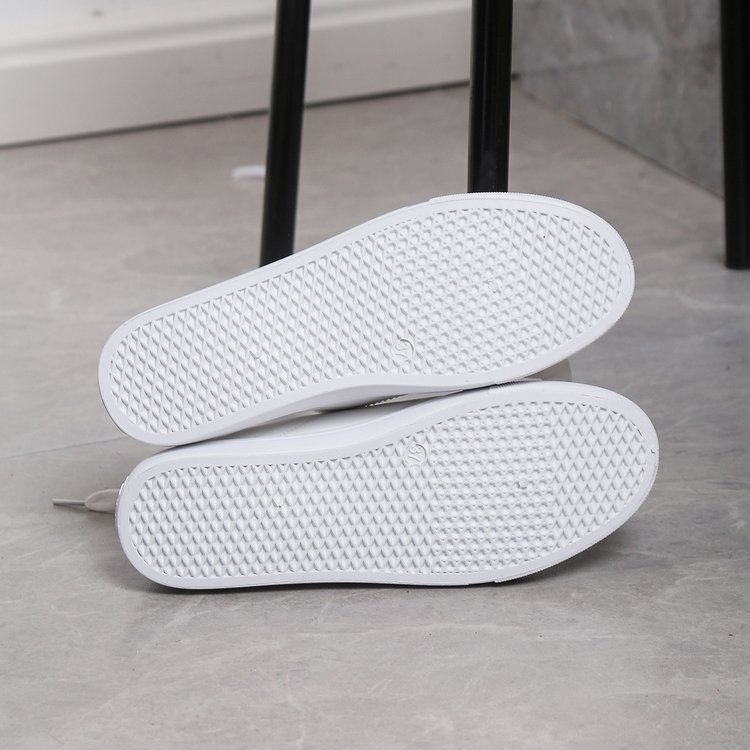 Round Toe Flat Bottom Lace Up Casual Comfortable White Shoes - Image 7