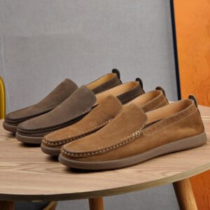 Mens Casual Breathable Soft Leather Shoes