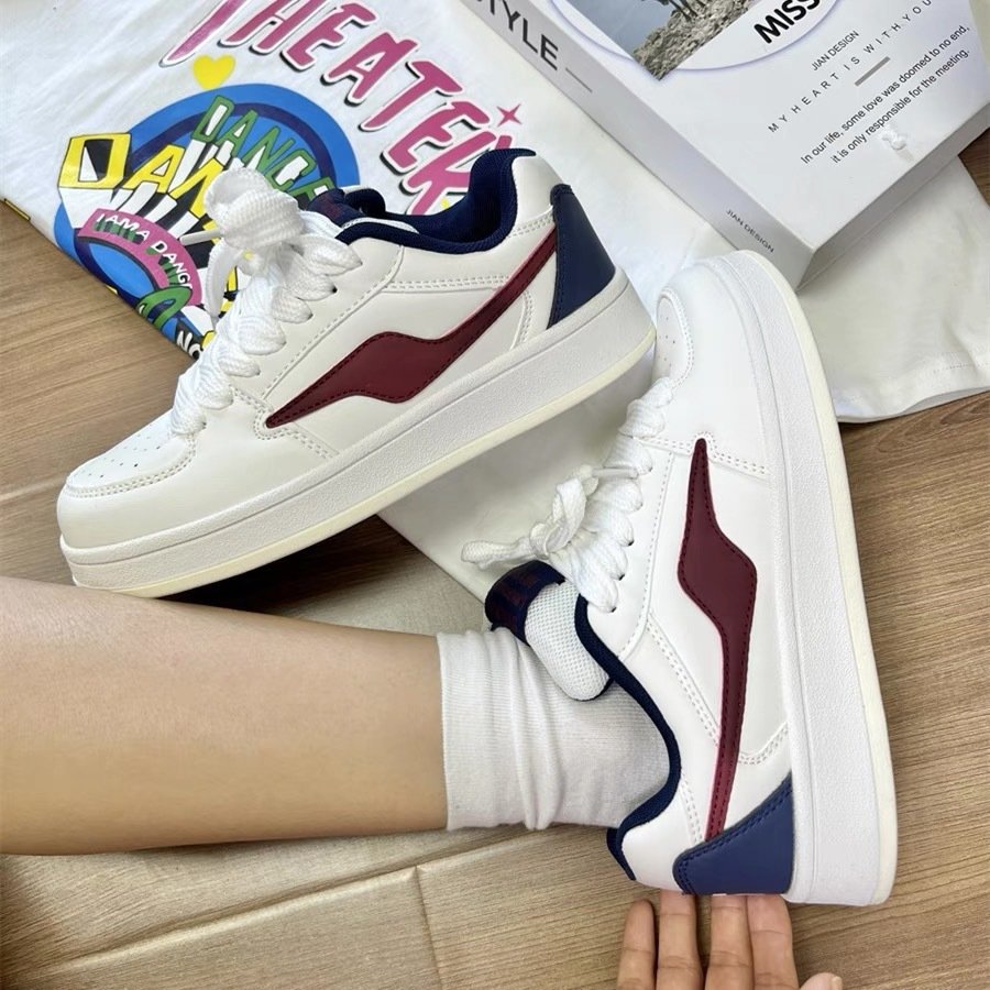 Dopamine Color Matching Classic Preppy Style Raise The Bottom Four Seasons Women's Board Shoes - Image 4