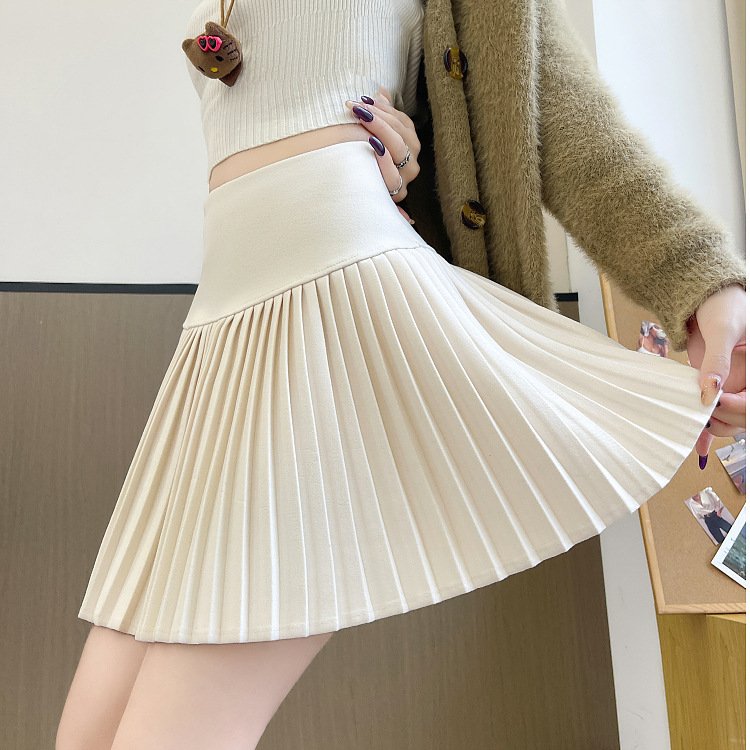 Women's Winter Thickened Pleated Midi Skirt - Image 5