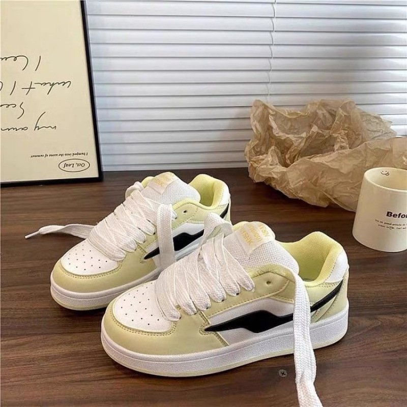 Dopamine Color Matching Classic Preppy Style Raise The Bottom Four Seasons Women's Board Shoes - Image 3