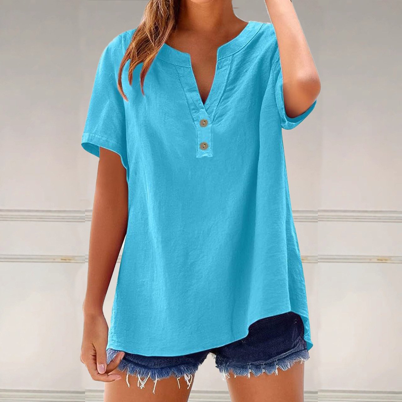 Women's Fashionable Cotton And Linen All-Match Top - Image 10