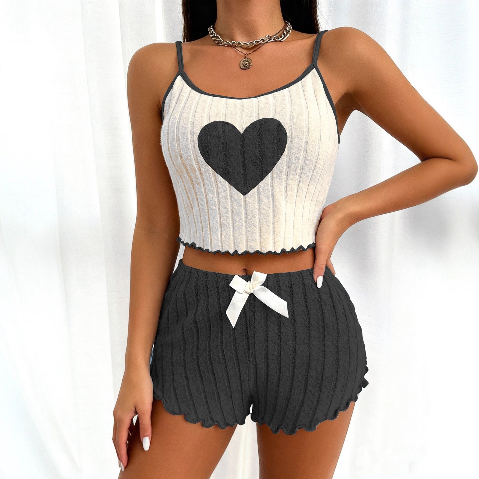 Comfortable And Casual Two-piece Set Featuring Loose-fitting Shorts And A Tank Top - Image 7