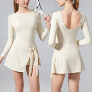 Fake Two-Piece Anti-Exposure Outdoor Sports Tennis Skirt Dress