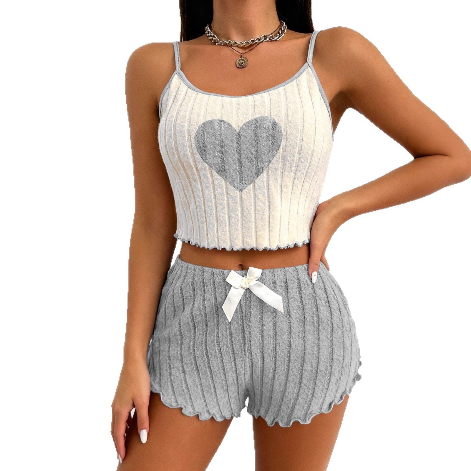 Comfortable And Casual Two-piece Set Featuring Loose-fitting Shorts And A Tank Top - Image 5