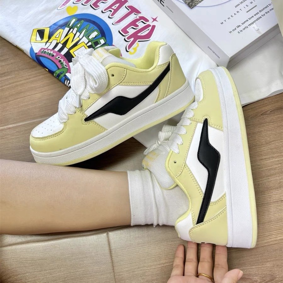 Dopamine Color Matching Classic Preppy Style Raise The Bottom Four Seasons Women's Board Shoes - Image 8