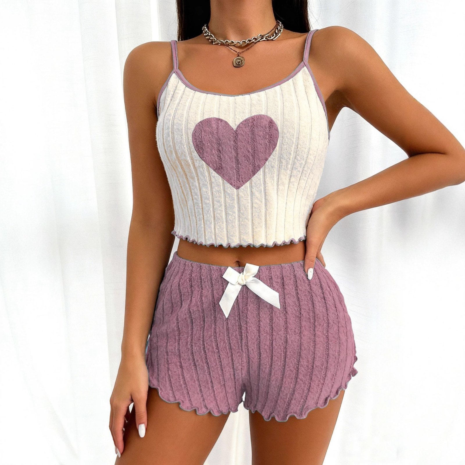 Comfortable And Casual Two-piece Set Featuring Loose-fitting Shorts And A Tank Top - Image 6