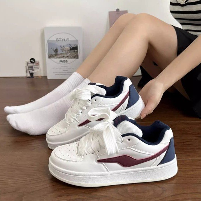Dopamine Color Matching Classic Preppy Style Raise The Bottom Four Seasons Women's Board Shoes - Image 7