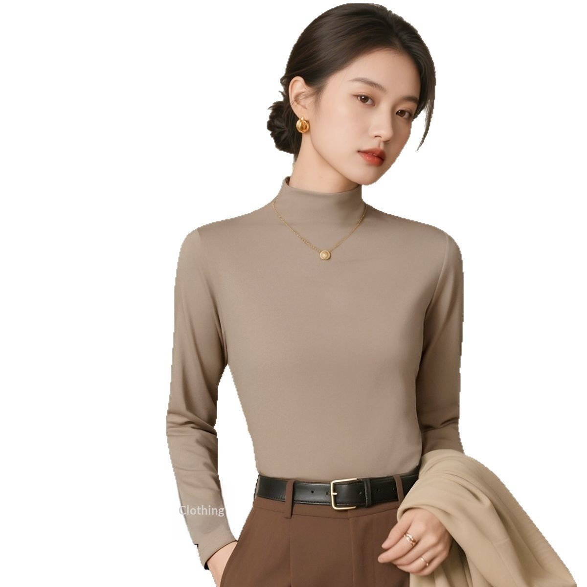 Lightweight Slim-fit Warm Mock-neck Base Layer - Image 4