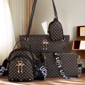 Bags & Luggage > Women's Bags, New Fashionable Style with Embroidery, Casual Buckle Closure, Zipper, Adjustable Shoulder Strap, Two-Way Use as Handbag or Crossbody Bag, Multi-Piece Set