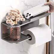 1pc Wall Mounted Paper Towel Holder, Toilet Fragrance Storage Rack, Multifunctional Storage Rack, Paper Roll Holder, Suitable for Kitchen and Bathroom, Bathroom Accessories - Image 6